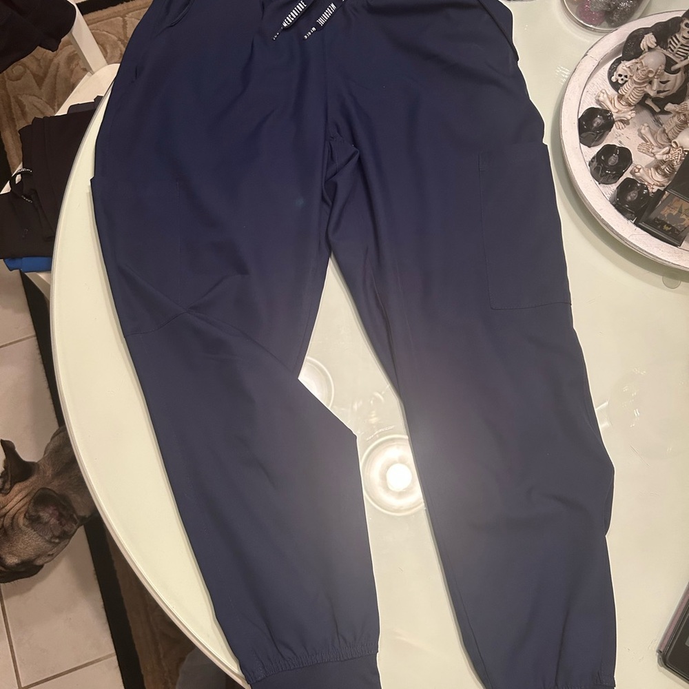 Set of Four Jogger Scrub Pants in Black, Gray, Blue, and Navy med couture - Picture 10 of 12